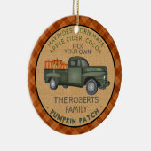Pumpkin Patch Boerderij Rustic Herfst Pset  Truck Keramisch Ornament (Rechts)