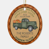 Pumpkin Patch Boerderij Rustic Herfst Pset  Truck Keramisch Ornament (Links)