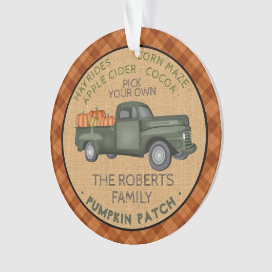 Pumpkin Patch Boerderij Rustische Herfst  vrachtwa Ornament (voorkant)