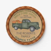 Pumpkin Patch Boerderij Rustische Herfst  vrachtwa Papieren Bordje (Voorkant)