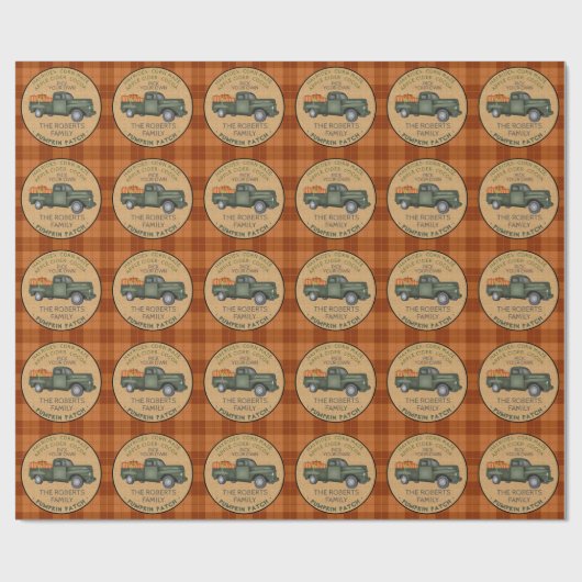 Pumpkin Patch Boerderij  Truck Herfst Pset Rustic Cadeaupapier (Vlak)