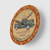 Pumpkin Patch Boerderij  Truck Herfst Pset Rustic Ronde Klok (Hoek)