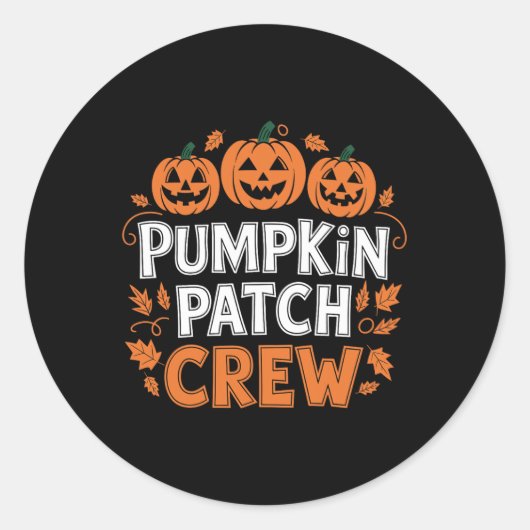 Pumpkin Patch Crew Grappige Pumpkin Patch Squad Be Ronde Sticker (Voorkant)