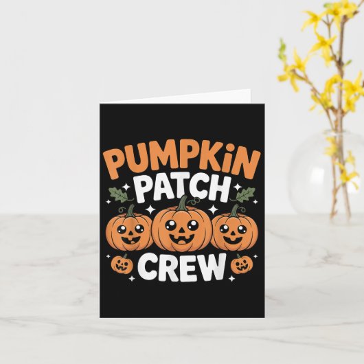 Pumpkin Patch Crew Matching Family Fall Autumn  Kaart (Gele Bloem)