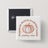 Pumpkin patch crew team vierkante button 5,1 cm (Voorkant /achterkant)