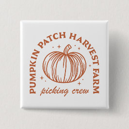 Pumpkin patch crew team vierkante button 5,1 cm