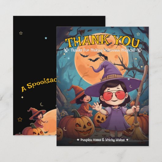 Pumpkin Patch Dank u - Halloween Bedankkaart (Voorkant / Achterkant)