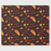 Pumpkin Patch & Falling Leaves Happy Thanksgiving Cadeaupapier (Vlak)