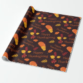 Pumpkin Patch & Falling Leaves Happy Thanksgiving Cadeaupapier (Uitgerold)