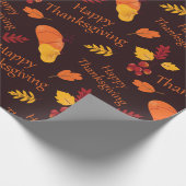Pumpkin Patch & Falling Leaves Happy Thanksgiving Cadeaupapier (Hoek)