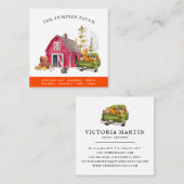 Pumpkin Patch Familie Boerderij  Truck Herfst Vierkante Visitekaartje (Voorkant / Achterkant)