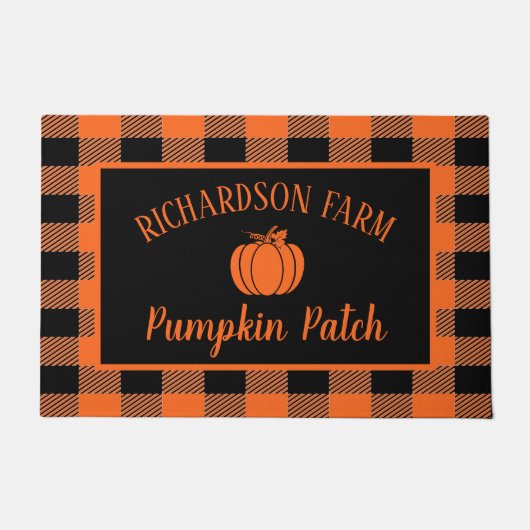 Pumpkin Patch Familienaam Halloween Herfst herfst Deurmat (Voorkant)