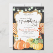Pumpkin Patch First Birthday Invitation Kaart (Voorkant)