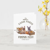 Pumpkin Patch Franse Bulldog De originele Boerderi Kaart (Gele Bloem)