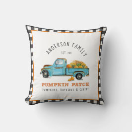 Pumpkin-patch gepersonaliseerd gingham Sierkussen