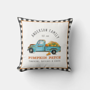 Pumpkin-patch gepersonaliseerd gingham Sierkussen