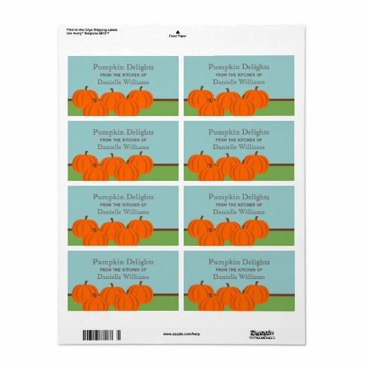 Pumpkin Patch Halloween Baking Labels (Full Sheet)