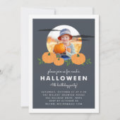 Pumpkin Patch Halloween Birthday Party Invitation Kaart (Voorkant)