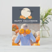 Pumpkin Patch Halloween Foto Kaart (Staand voorkant)