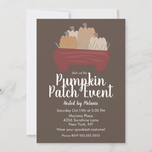 Pumpkin Patch Halloween Herfst Event Flyer Brown Kaart (Voorkant)