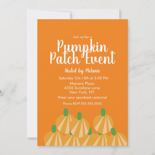 Pumpkin Patch Halloween Herfst Event Flyer Kaart (Voorkant)