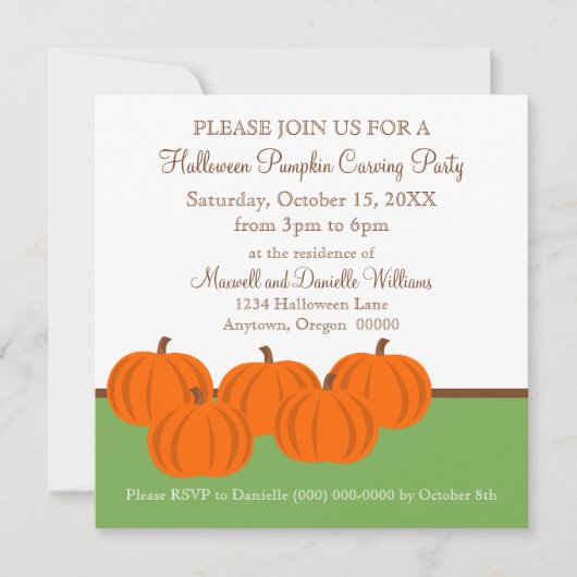 Pumpkin Patch Halloween Invitation Kaart (Voorkant)