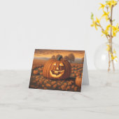 Pumpkin Patch Halloween Kaart (Gele Bloem)