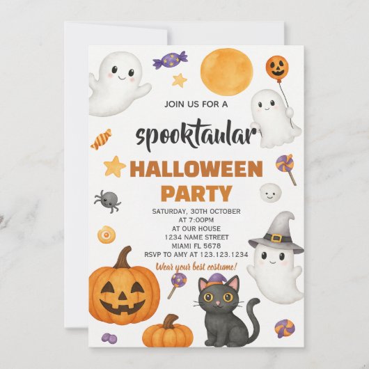 Pumpkin Patch Halloween Party Invitation Kaart (Voorkant)