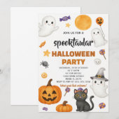 Pumpkin Patch Halloween Party Invitation Kaart (Voorkant / Achterkant)
