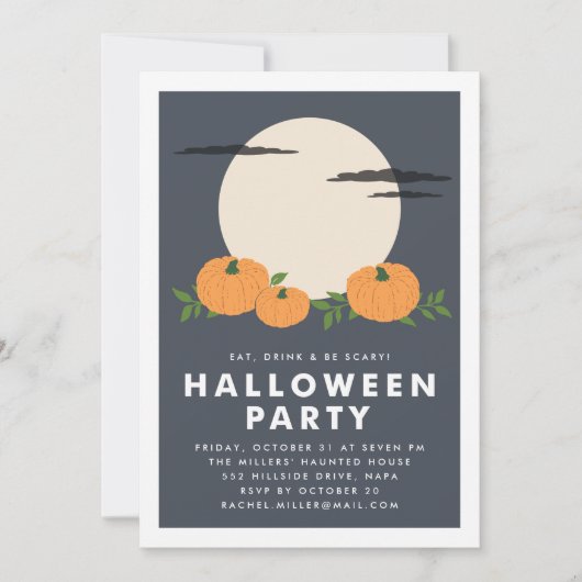 Pumpkin Patch Halloween Party Invitation Kaart (Voorkant)
