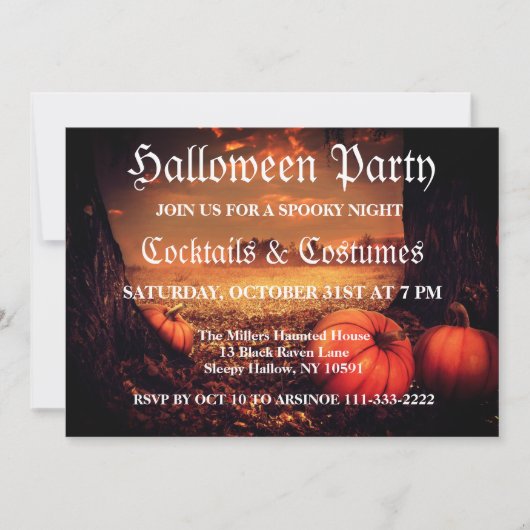 Pumpkin Patch Halloween Party Invitation Kaart (Voorkant)