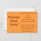 Pumpkin Patch Halloween Party-uitnodigingen Kaart (Achterkant)