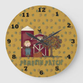 Pumpkin Patch Herfst Clock Grote Klok (Voorkant)