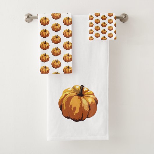 Pumpkin Patch herfst Pattern Bath Towel Set Bad Handdoek (Insitu)