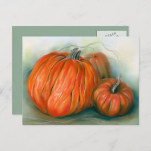 Pumpkin Patch herfst Trio Pastel Art Briefkaart