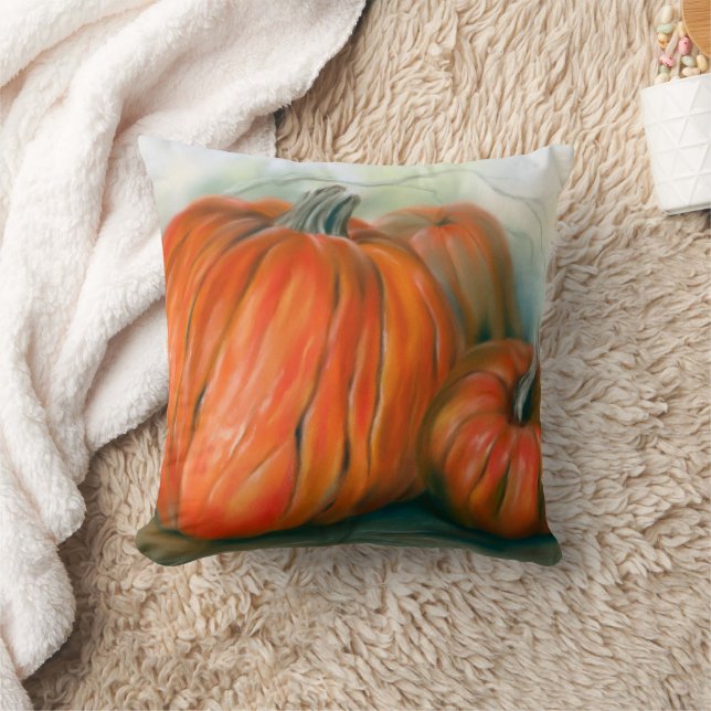 Pumpkin Patch herfst Trio Pastel Art Kussen (Deken)