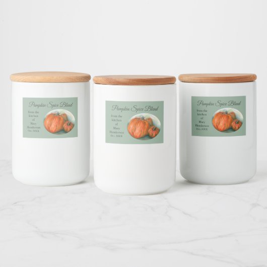 Pumpkin Patch herfst Trio Pastel Art Voedselcontainer Etiket (Flessen)