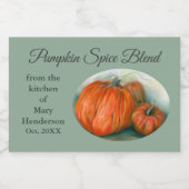 Pumpkin Patch herfst Trio Pastel Art Voedselcontainer Etiket (Enkel label)