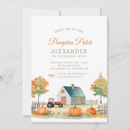 Pumpkin Patch Herfst Verjaardagsfeest Kaart (Voorkant)