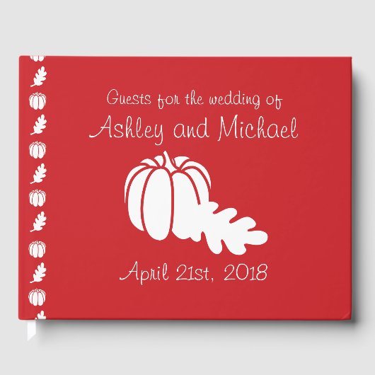 Pumpkin Patch in Cherry Guest Book Gastenboek (Voorkant)