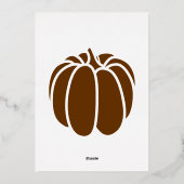 Pumpkin Patch in Chocolade Folie Invitation Uitnodiging (Achterkant)
