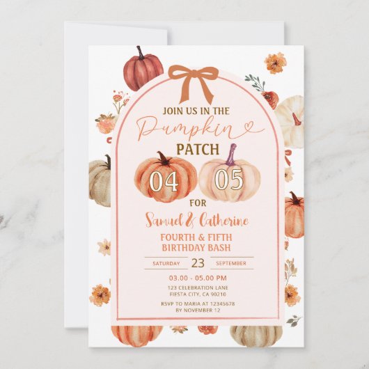 Pumpkin Patch joint brothers birthday bash Autumn Kaart (Voorkant)