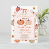 Pumpkin Patch joint brothers birthday bash Autumn Kaart (Staand voorkant)