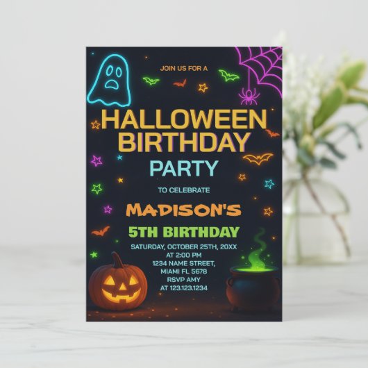 Pumpkin Patch Kids Verjaardag Uitnodiging (Staand voorkant)