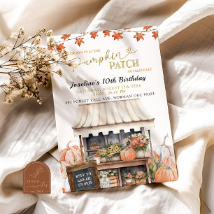 Pumpkin Patch Kind Elke Leeftijd Verjaardag Uitnod Kaart