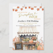 Pumpkin Patch Kind Elke Leeftijd Verjaardag Uitnod Kaart (Voorkant)
