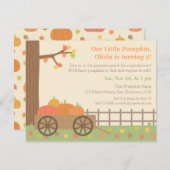 Pumpkin Patch Kinderen Birthday Party Invitations Kaart (Voorkant / Achterkant)
