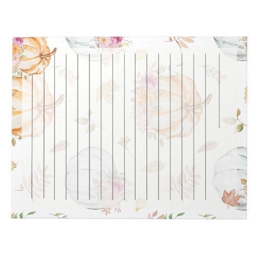 Pumpkin Patch Letter Notepad – Autumn Stationery  Notitieblok (Voorkant)
