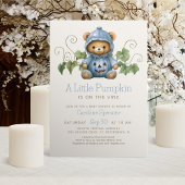 Pumpkin Patch Minimalist Boy Baby shower Kaart