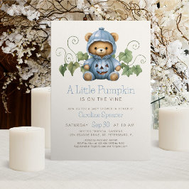 Pumpkin Patch Minimalist Boy Baby shower Kaart